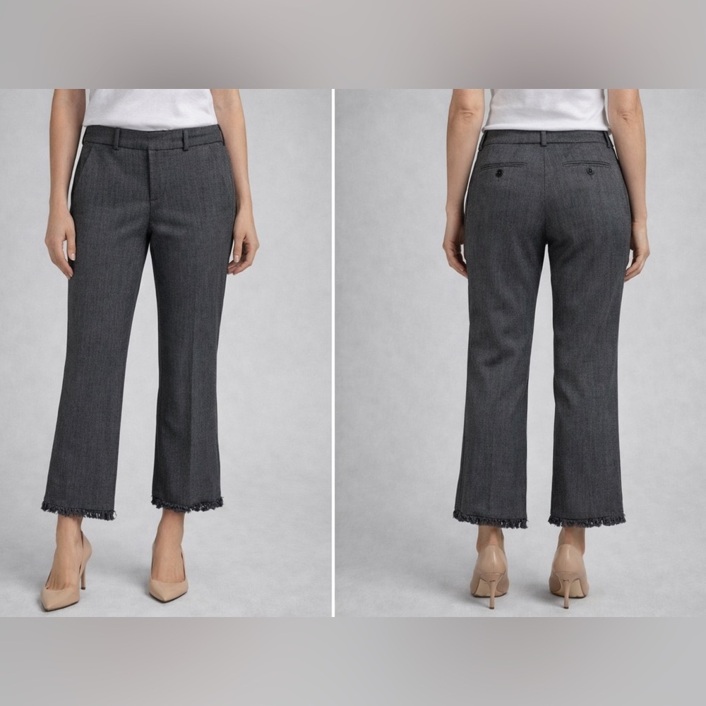 Zadig‎ & Voltaire Women Gray Pants Herringbone Raw Hem Cropped Size 36 (28)
